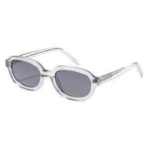 Óculos de sol retangulares de acetato com corte chanfrado para mulheres, óculos de sol polarizados UV400 estilo hip-hop de rua, novidade em 2024