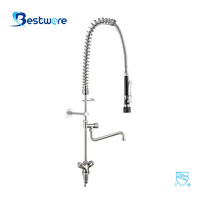 Robinet de cuisine en acier inoxydable avec double poignée Pop-Up Water Saving Triangle Design