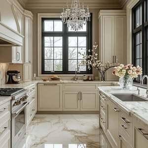 Gabinetes de Cocina Modernos de Lujo Personalizados, Personalización Completa de Cocina, Diseño Integrado, Puertas Acrílicas Impermeables, MDF para Villas - Product Image 6