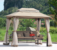 Hamac de jardin 3 places avec tente gazébo, mobilier d'extérieur, offre spéciale