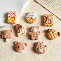 Breloques en résine Ours Lapin Biscuits Alimentation Accessoires DIY pour Chaussures et Coques de Téléphone
