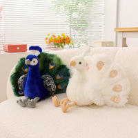 Peluche Paon Réaliste, Souvenir du Zoo, Animal en Peluche Doux, Poupée Réconfortante, Rembourrage en Coton PP pour Enfants, Anti-Stress, Décoration Maison