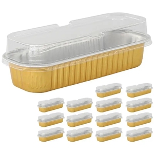 Bandeja Rectangular de Papel de Aluminio para Hornear Antiadherente, Moldes para Pastel, Contenedores para Pan, Molde para Hornear con Tapa, Mini Moldes para Pan con Tapa - Product Image 4