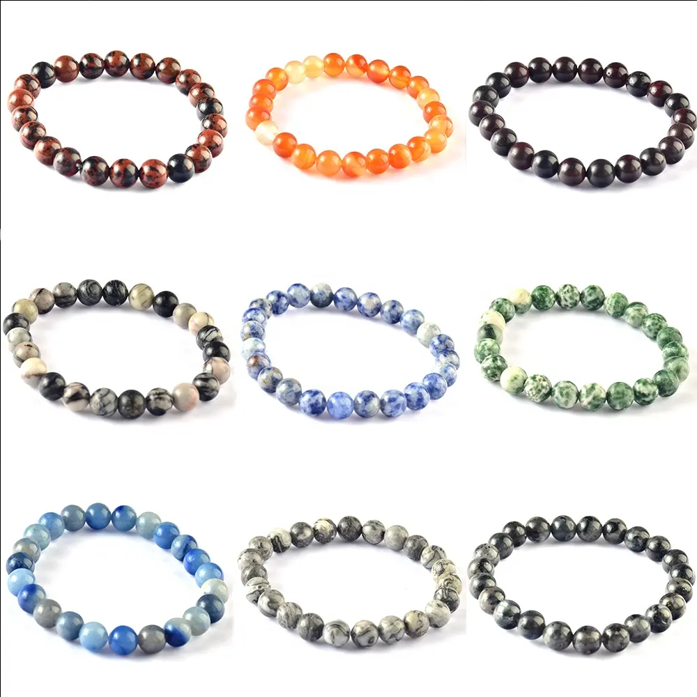 Wholesale 8MM Healing Bracelet Natural Stone Amethyst Beaded Bracelet Crystal Natural bracelets jewelry