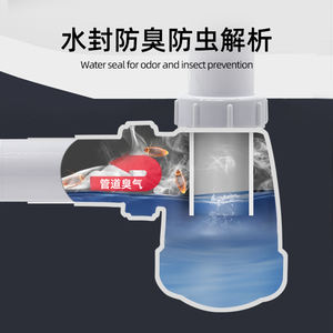 OSN nuovo innovativo lavandino del bagno in fabbrica, ampiamente usato PP materiale di scarico con sigillo di acqua per la prevenzione degli odori e degli insetti - Product Image 4