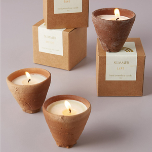2020 nouveau produit bougie conteneur rond bonsaï <span class=keywords><strong>argile</strong></span> V forme pot de bougie <span class=keywords><strong>en</strong></span> terre cuite - Product Image 4