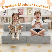Canapé enfant pliable une place, fauteuil paresseux en éponge compressible, design moderne et simple, chaise rotative en tissu pliable
