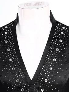 Body en satin à manches longues pour hommes pour la danse latine Performance sur scène patinage artistique sur glace danse de salon Tango <span class=keywords><strong>Samba</strong></span> Cha Cha - Product Image 3