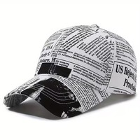 Gorra de Béisbol con Estampado Completo, Impresión Digital 3D, Diseño de Frutas, Letras Vintage, Lavada, Multicolor, Transpirable, Impermeable, Unisex, Estilo Urbano