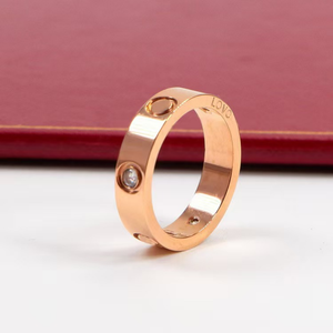 Kübik zirkon ile 18K altın paslanmaz çelik kalp şeklinde nişan yüzüğü mükemmel aşkın % yıldönümü hediyesi sembolü - Product Image 6