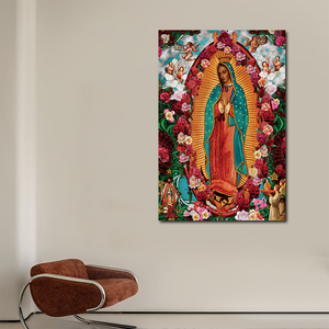 Venta al por Mayor <span class=keywords><strong>de</strong></span> Arte Mural <span class=keywords><strong>de</strong></span> Nuestra Señora <span class=keywords><strong>de</strong></span> <span class=keywords><strong>Guadalupe</strong></span> con Rosas, Lienzo Impreso con la <span class=keywords><strong>Virgen</strong></span> María, Arte Religioso Cristiano para Decoración del Hogar - Product Image 5