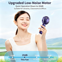 Ventilador de Escritorio Mini Portátil con Pantalla LED Inteligente, Recargable y Enchufable, con Cuatro Colores, Venta al Por Mayor de Fábrica