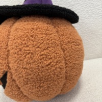 Coussin décoratif gonflable chauffant en forme de citrouille Jack Pumpkin avec chapeau, en fausse fourrure Sherpa tissée sur mesure, rouge/ivoire, pour Halloween