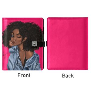 LABON-Agenda planificadora de piel sintética con hojas sueltas Afro para niñas y mujeres, cuaderno con impresión y horarios, color negro - Product Image 2