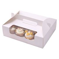 Boîte d'emballage pour gâteaux et biscuits en carton blanc fabriquée en Chine sur mesure avec fenêtre transparente