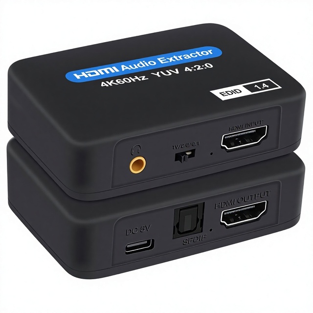 Hardrock Metal for Audio Splitter with Optical Output and Stereo Support for 1080P/4K2K/60Hz-FCC & CE Certified