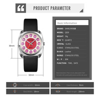 Reloj de Pulsera de Moda para Mujer, Personalizable con Logotipo, Correa de Cuero de 18 mm, Caja de Acero Inoxidable, Resistente al Agua 3BAR
