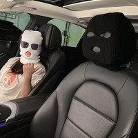 Appui-tête de siège de voiture à 3 trous Couvre-visage complet Masque de ski Chapeau de protection anti-cendres Sièges de voiture Couvre-tête de voiture drôle