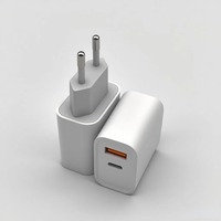 Adaptateur secteur rapide double port USB 20W PD QC, prise murale US EU, chargeur rapide universel pour iPhone, Samsung, téléphones mobiles, tablettes