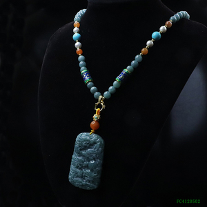 <span class=keywords><strong>Collier</strong></span> de perles de jade du Myanmar Juanyu Dragon, <span class=keywords><strong>collier</strong></span> en pierre naturelle avec pendentif <span class=keywords><strong>Bouddha</strong></span>, <span class=keywords><strong>collier</strong></span> avec pendentif en jadéite de Birmanie - Product Image 4