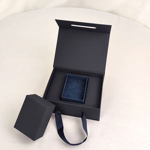 <b>Magnetic</b> closure rigid <b>gift</b> <b>box</b> flip top <b>gift</b> <b>box</b> rigid <b>box</b> with fabric handle luxury <b>gift</b> <b>box</b> portable hard <b>gift</b> <b>box</b> - Product Image 2