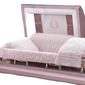 アメリカンスタイルピンク金属棺18GaスチールLT.ピンク & ティーローズシェード葬儀サプライヤーのプレミアムチョイス - Product Image 2