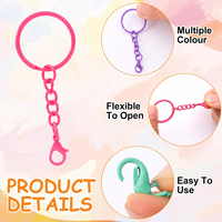 Porte-clés Rond Couleur Bonbon Tendance avec Anneaux Découpés et Fermoir Chaîne en Gros pour Breloques de Sac DIY, Cordons et Accessoires Porte-clés