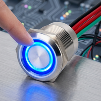 Saklar Dimmer Bulat Tahan Air 12mm 16mm 19mm 22mm, Saklar Tombol Tekan Logam, Saklar LED 12V Momentary, Produsen Saklar