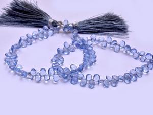 Perles de Tanzanite AAA+ 6x4mm facettées en forme de poire, perles de Tanzanite naturelle, pierre semi-précieuse de quartz, perles en vrac pour bijoux - Product Image 3