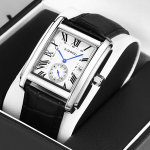 OEM Top Luxury Men's <b>Watch</b> Square Quartz <b>Watch</b> Calendar <b>Case</b> Leather Quartz Movement Waterproof <b>Watch</b> Men's Brand - Product Image 3