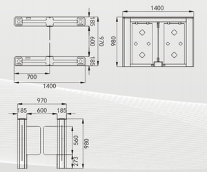 Barrière à rabat de sécurité bidirectionnelle, taille haute sécurité - Product Image 2