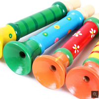 Wholesale Wood Material Educational Early Education Music Toys Play Musical Instruments Trumpet