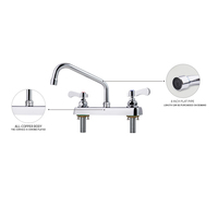 Sens moderne robinet d'évier de cuisine purificateur usine directe double poignée en laiton Valve montage sur pont robinet de cuisine commercial