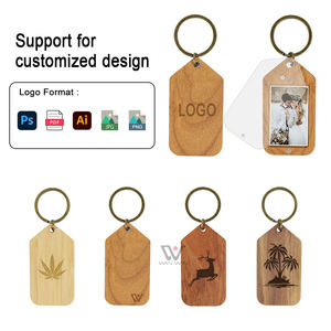 Llavero de madera + acrílico de primera calidad Acabado de lujo Láser Personalizado en blanco Stock Promo Regalo Envío rápido Fábrica - Product Image 3