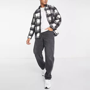 Hiver Poches poitrine Bouton pression surdimensionné Polaire à <span class=keywords><strong>carreaux</strong></span> Brog Overshirt Boys Jackets - Product Image 3