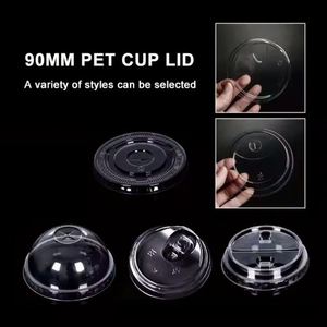 Nouvel arrivage : Couvercles et bouchons jetables en PET de qualité alimentaire, forme d'oreille d'ours, 89/90/93/98 mm, pour gobelets à smoothie et boba de 12 oz - Product Image 4