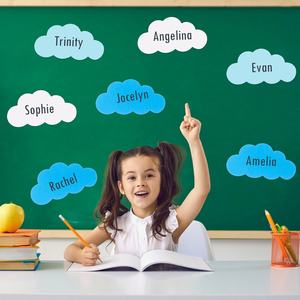 Forme <span class=keywords><strong>de</strong></span> nuage blanc et bleu papier cartonné découpé 4 pouces papier nuage décoration <span class=keywords><strong>de</strong></span> classe pour tableau d'affichage, décoration murale <span class=keywords><strong>de</strong></span> fête - Product Image 5