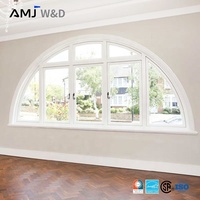 Ventana Abatible de Vidrio Bajo Emisivo con Diseño de Arco, Ventana Corredera de Aluminio con Recubrimiento en Polvo para Sala de Estar