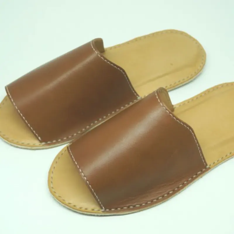Custom Leather Home Hotel Slippers Casual Loafer Shoes Women Men Slippers Ladies Shoe