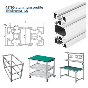 4590 công nghiệp nhôm hợp kim nhôm hồ sơ/thiết bị nặng khung bàn làm việc kết nối ống nhôm/độ dày 1.5 - Product Image 1