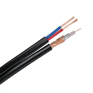 Câble coaxial 75 ohm rg59 2c de haute qualité, connecteur <span class=keywords><strong>siamois</strong></span>, pour caméra de vidéosurveillance, promotion - Product Image 1
