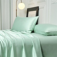 Parure de lit de luxe OEKO en fibre de bambou 100% de qualité supérieure, super douce et rafraîchissante, 300TC, couleur turquoise, avec sac de rangement