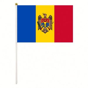 Event or Festival High Quality Custom Polyester Moldova Hand Waving <b>Flag</b> - Product Image 1
