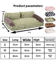 Vente en gros de canapés pour animaux de compagnie en peluche chaude pour l'hiver, avec housse amovible, canapés doux pour chats/chiens de taille moyenne et petite