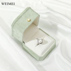 Octogone velours vert boîte à bijoux conception personnalisée anneau collier Bracelet pendentif stockage cadeau donnant Caja Joyas - Product Image 1