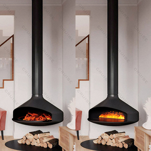 CRUISE 800mm Cheminée à vapeur d'eau suspendue électrique Décoration de chauffage domestique de taille personnalisée avec véritable <span class=keywords><strong>feu</strong></span> brûle du <span class=keywords><strong>bois</strong></span> Style de conception moderne - Product Image 2