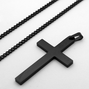 Châu âu mỹ thời trang chữ thập vòng cổ của nam giới mặt dây chuyền vòng cổ PVD thép không gỉ titan thép Chéo Mặt dây chuyền đồ trang sức - Product Image 3