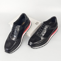 Chaussures décontractées en cuir véritable bleu patiné de qualité supérieure avec inscription gravée au laser - Sneakers personnalisables avec logo - Grande taille