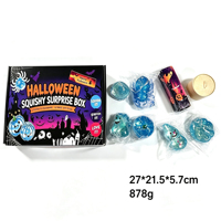 Calendrier de l'Avent Squishy Halloween : Jouet anti-stress en forme de pain de maltose en TPR, Ornement à presser, Cadeau de fêtes