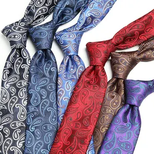 Polyester Krawatte rot Marineblau lila Paisley Krawatte Männer & Accessoires Krawatten